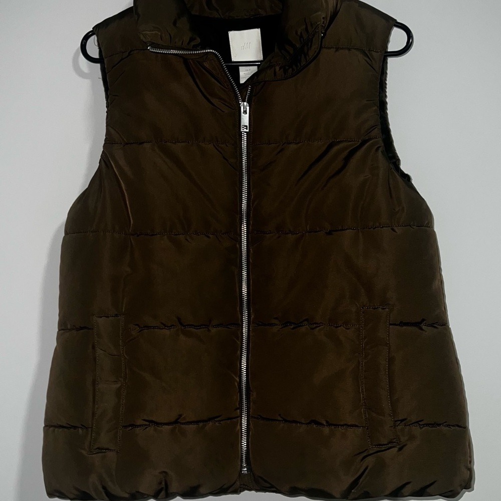 Brown puffer vest